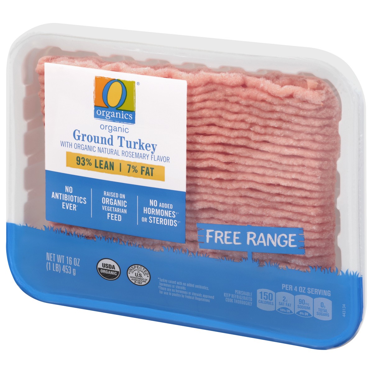 slide 3 of 4, O Organics 93% Lean 7% Fat Ground Turkey - 16 Oz, 16 oz