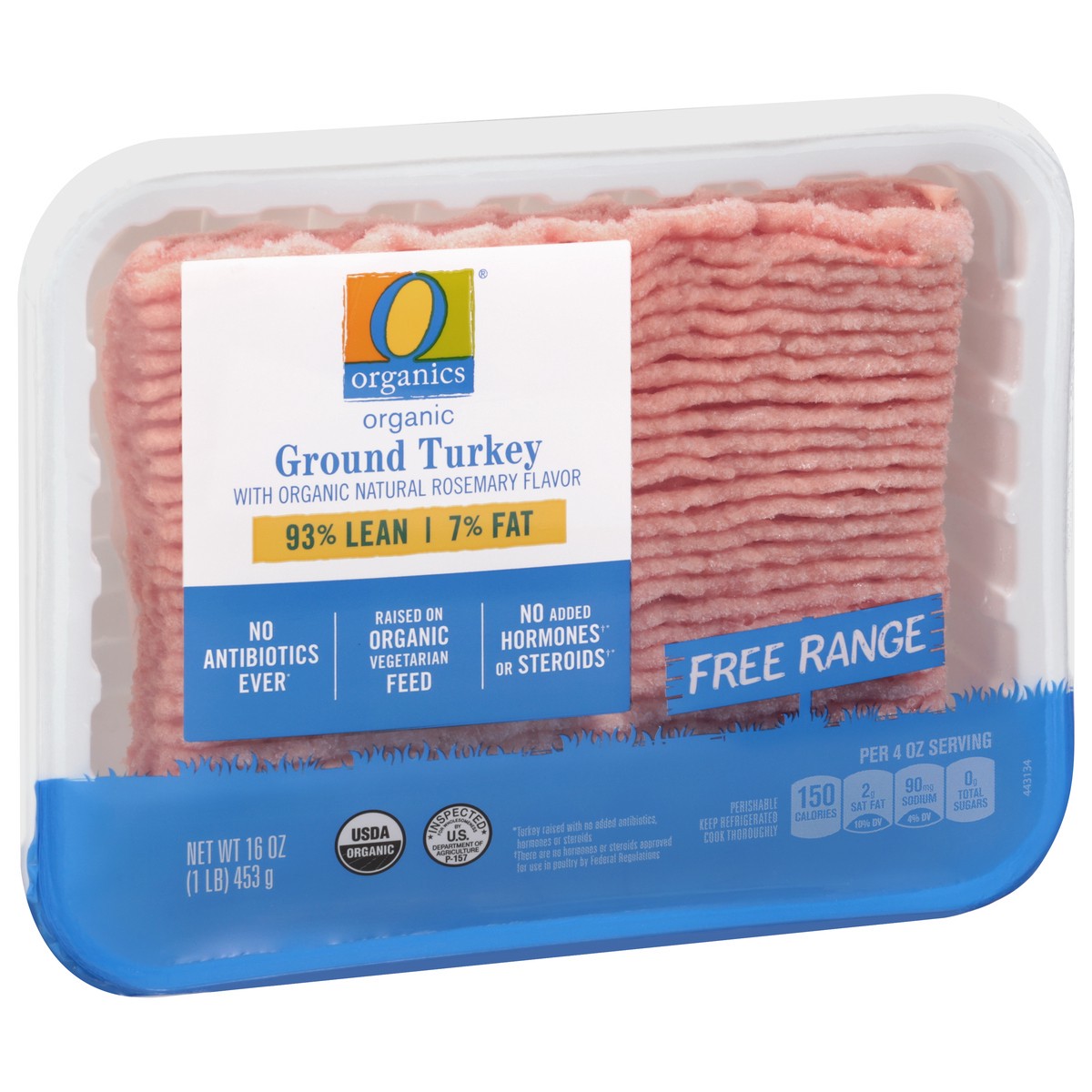 slide 2 of 4, O Organics 93% Lean 7% Fat Ground Turkey - 16 Oz, 16 oz