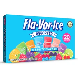 Fla-Vor-Ice 6 Fruity Flavors Ice Pops 20 ea
