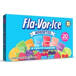Fla-Vor-Ice 6 Fruity Flavors Ice Pops 20 ea