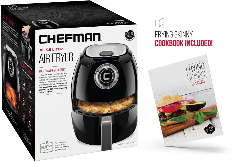 slide 1 of 1, Chefman Air Fryer - Black, 3.6 qt