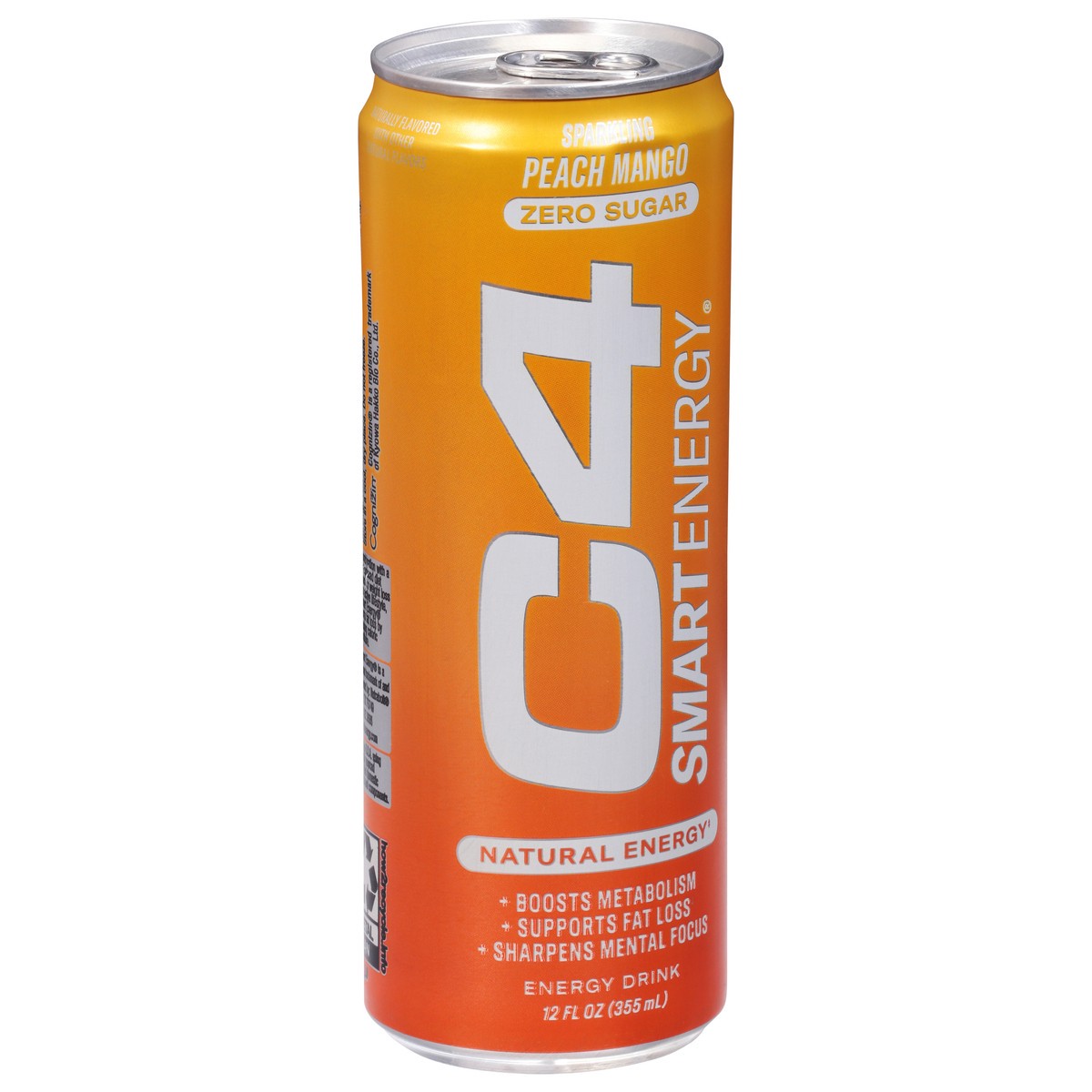 slide 3 of 9, C4 Sport Smart Energy Zero Sugar Sparkling Peach Mango Energy Drink 12 fl oz, 12 fl oz