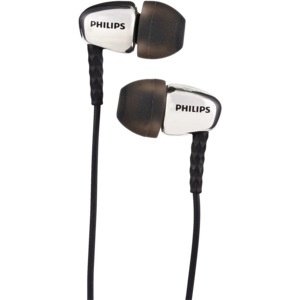 slide 1 of 1, Philips Rich Bass In-Ear Headphones With Mic, Silver She3905, 1 ct