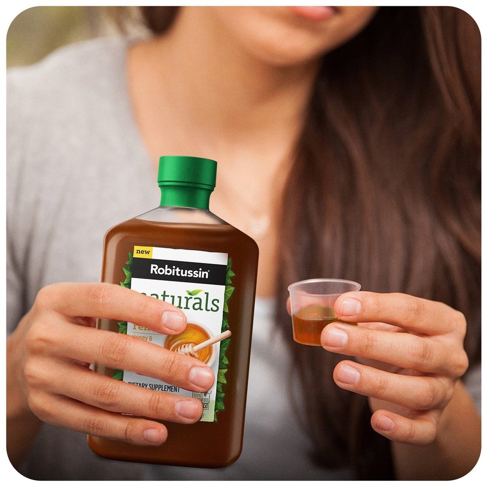 slide 2 of 6, Robitussin Naturals Cough Relief Honey & Ivy Leaf Dietary Supplement Liquid, 8.3 fl oz