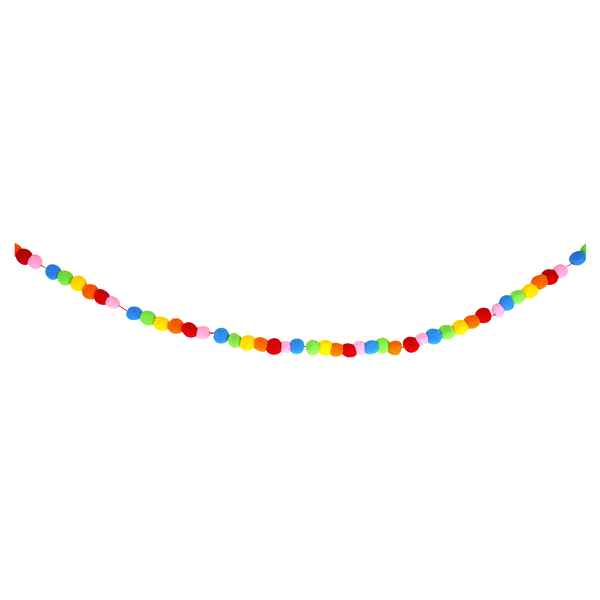 slide 1 of 1, Papyrus Rainbow Pom Pom Banner, 1 ct