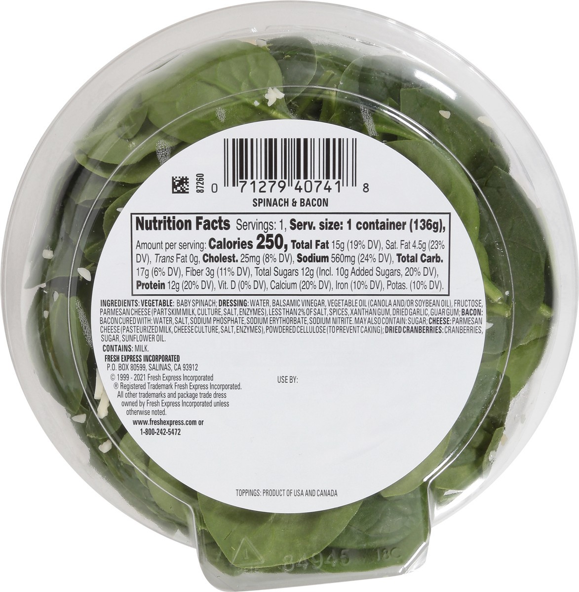 slide 5 of 9, Fresh Express Gourmet Café Salads Spinach & Bacon Salad Bowl Kit, 4.8 oz