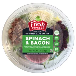Fresh Express Gourmet Café Salads Spinach & Bacon Salad Bowl Kit