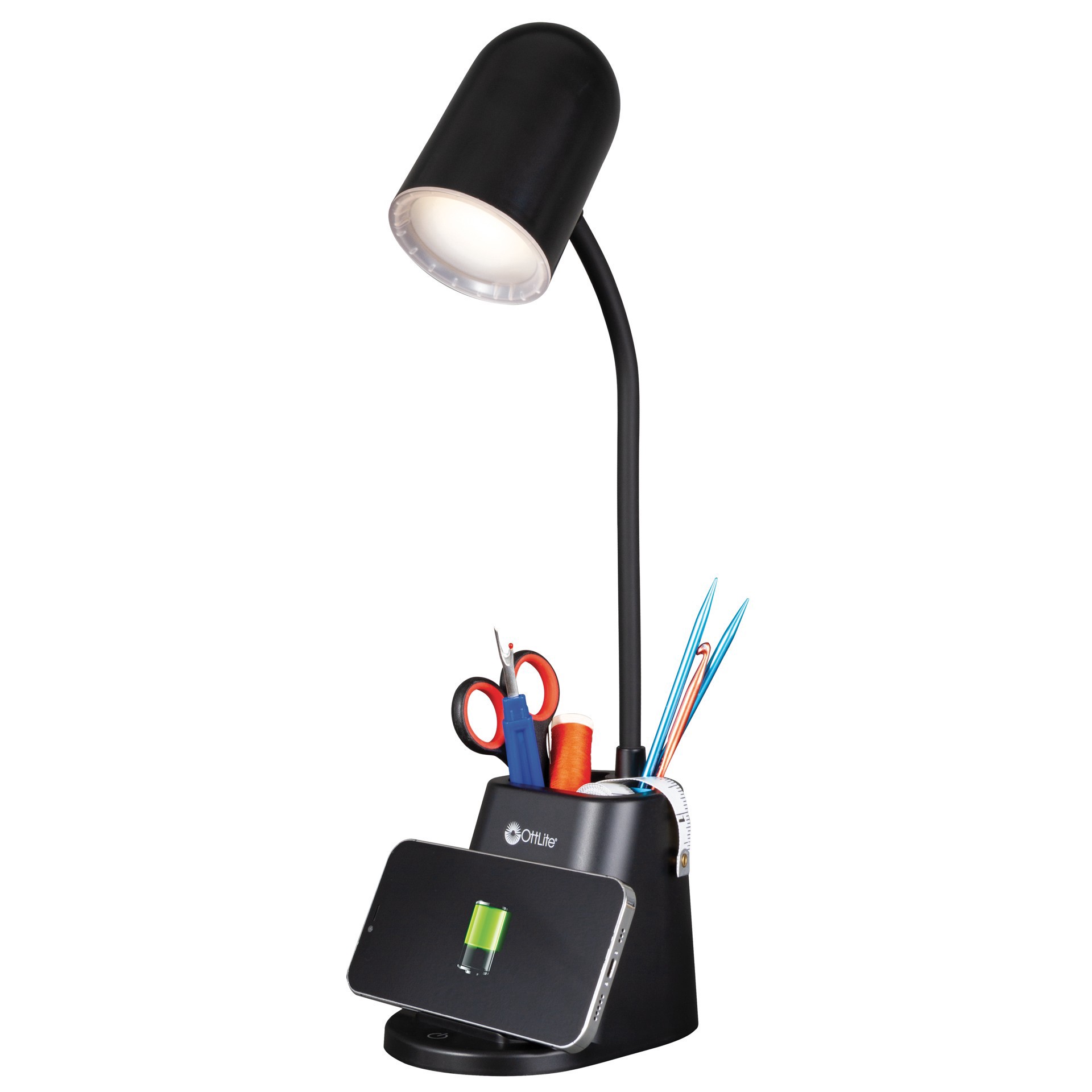 slide 5 of 7, Ott Lite Ottlite Wireless Charging Led Lamp With Organizer, 5.9 in x 3.9 in