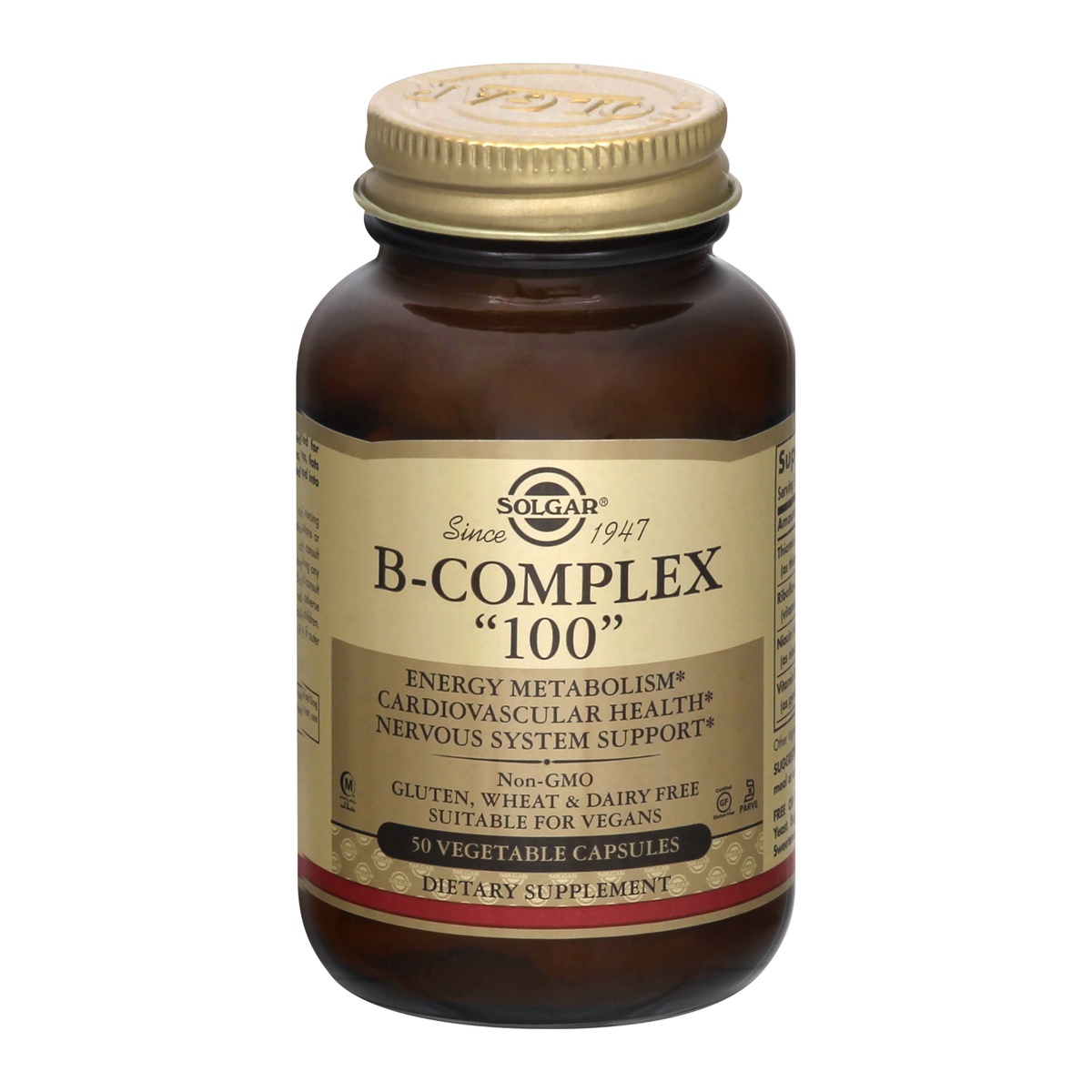 slide 1 of 1, Solgar B-Complex 100, Vegetable Capsules, 50 ct