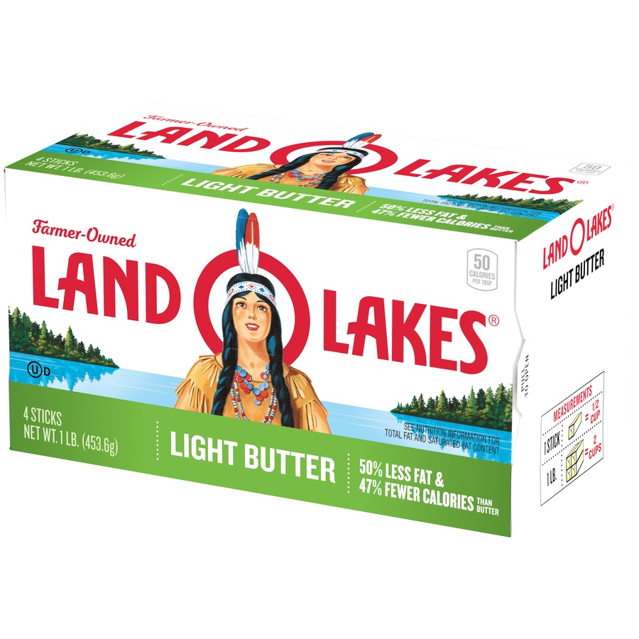 slide 3 of 6, Land O'Lakes Sweet Cream Salted Light Butter Sticks, 4 ct; 1 lb