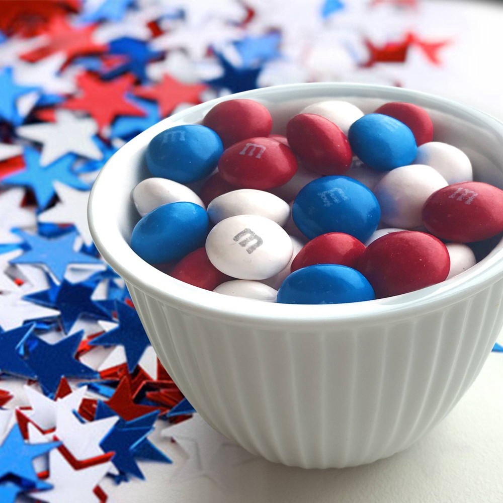 slide 3 of 5, M&M's Red, White & Blue Patriotic Caramel Chocolate Candy, 9.6-Ounce Share Size Bag, 9.6 oz