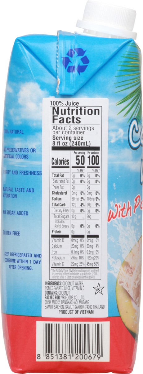 slide 9 of 11, Yaco Coconut Water with Pomegranate 16.9 fl oz, 16.9 oz