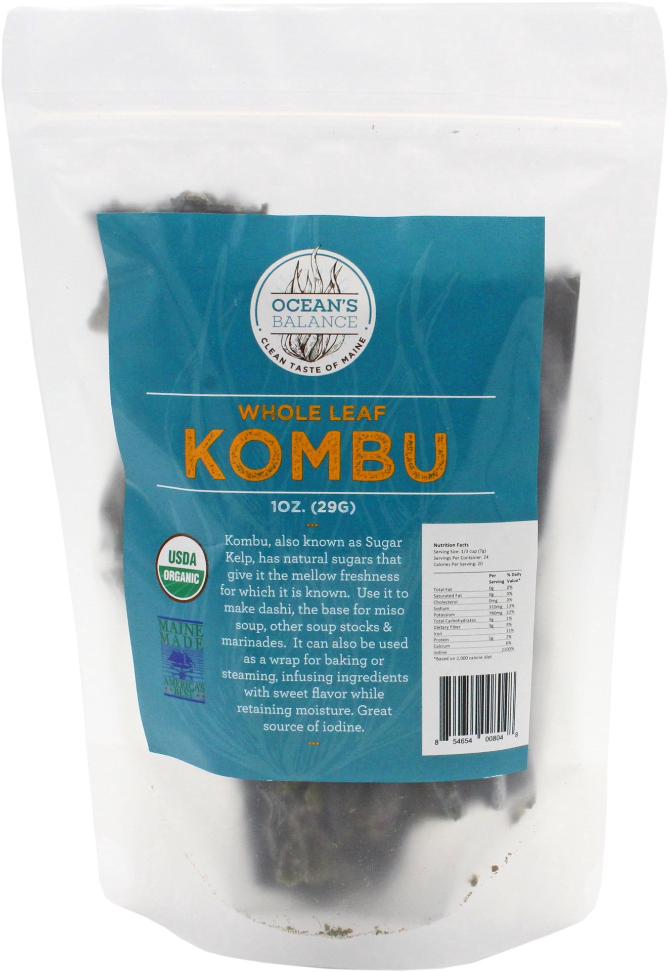 slide 1 of 1, Ocean's Balance Organic Whole Leaf Kombu - 1 oz, 1 oz