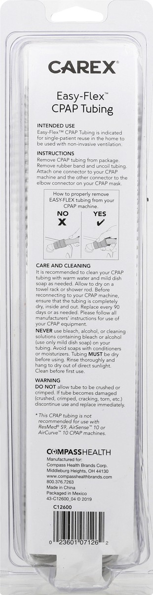slide 3 of 11, Carex Easy-Flex Cpap Tubing With 22Mm Connectors, 6 Ft, 1 ct