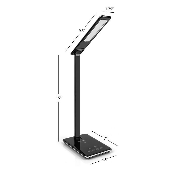 slide 10 of 10, Aluratek Wireless Charging LED Desk Lamp - Black, 1 ct