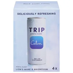 Trip Mindful Blend Calm Melon Cucumber Sparkling Drink - 4 x 12 fl oz Cans