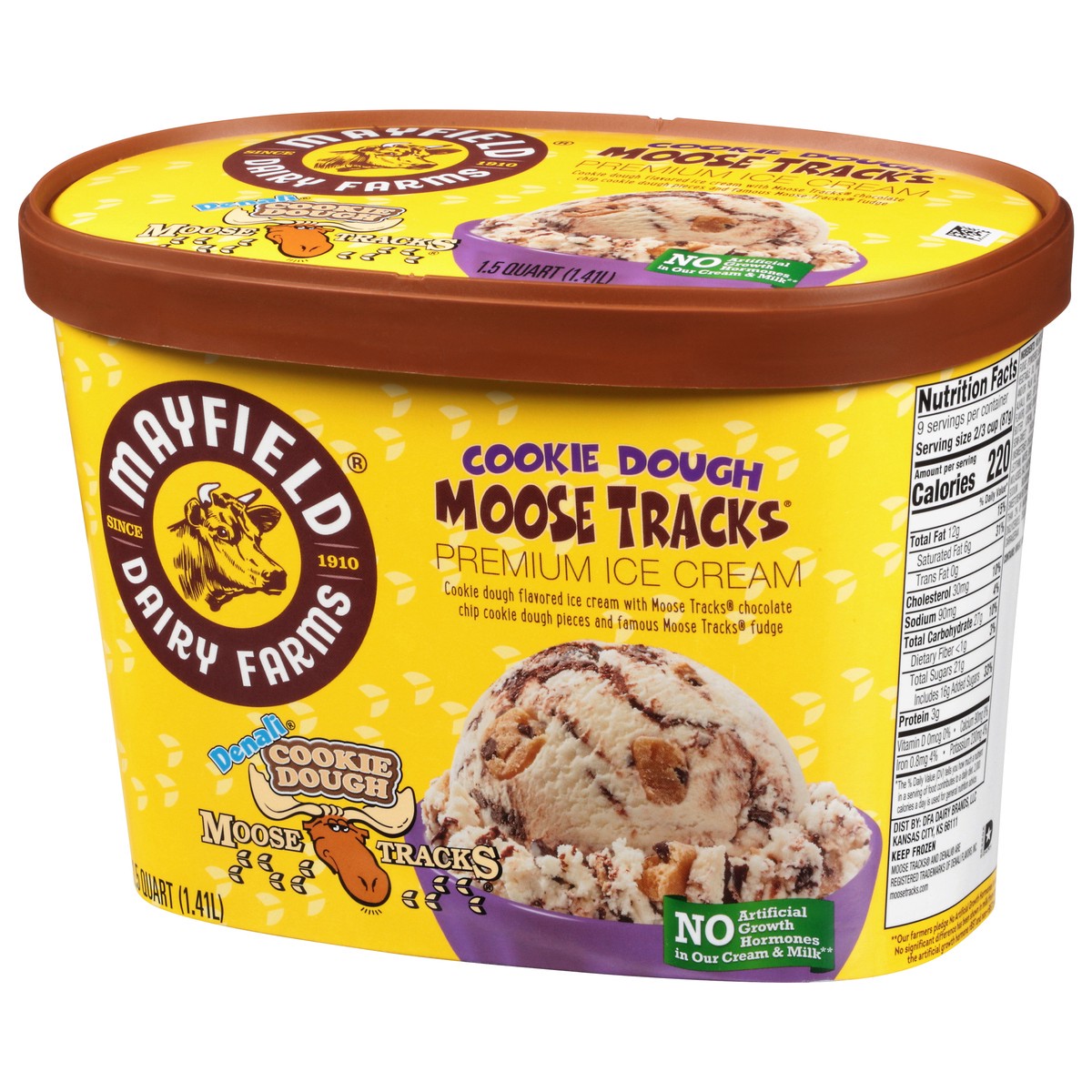 slide 9 of 14, Mayfield Dairy Farms Moose Tracks(R) Cookie Dough Ice Cream 1.5 qt, 1.5 qt