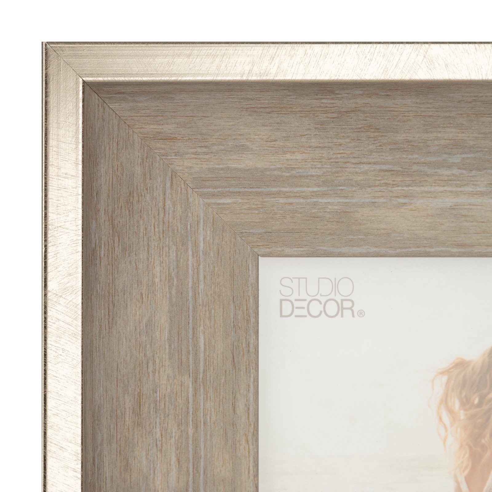 slide 5 of 6, Expressions Metallic Edge Champagne Woodgrain Frame By Studio Decor, 5 in x 7 in
