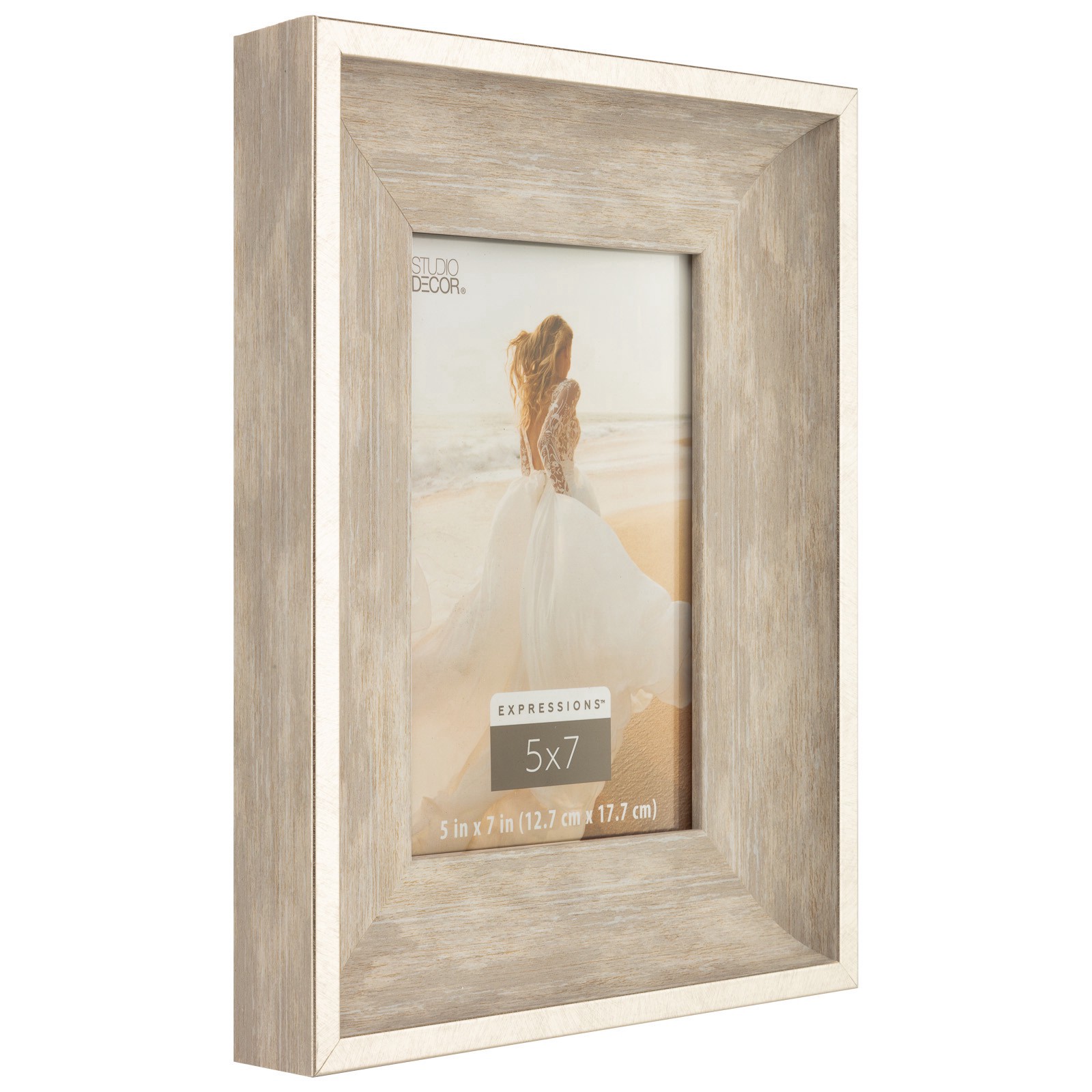 slide 2 of 6, Expressions Metallic Edge Champagne Woodgrain Frame By Studio Decor, 5 in x 7 in