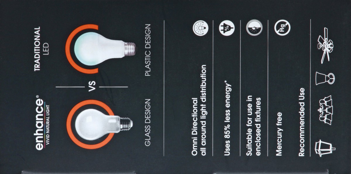 slide 4 of 8, Feit Electric Enhance A19 60 Watt Dimmable LED Soft White Light Bulb, 4 ct