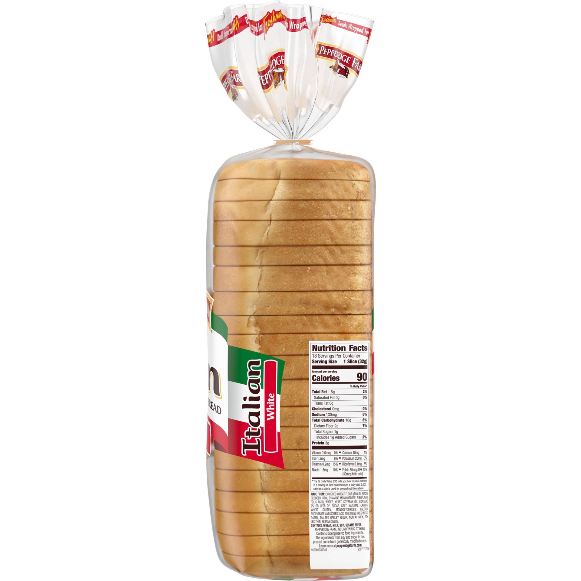 slide 8 of 11, Pepperidge Farm Italian White Seedless Bread, 20 oz. Bag, 20 oz