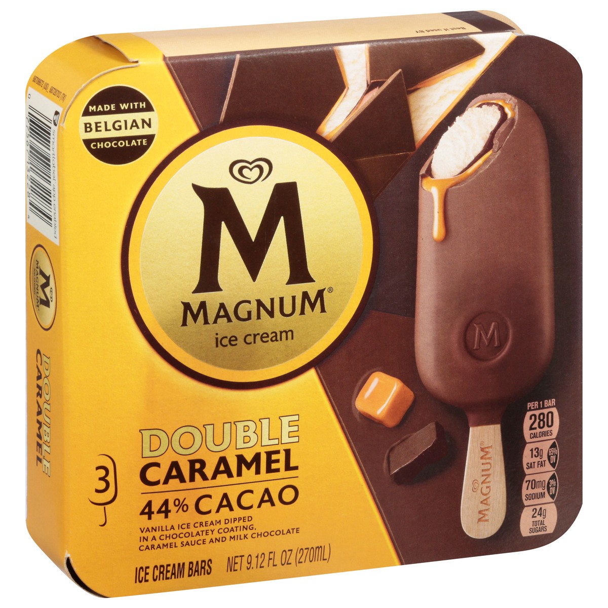 slide 7 of 9, Magnum Ice Cream Bars Double Caramel, 9.13 oz, 3 Count , 3 ct; 9.13 oz