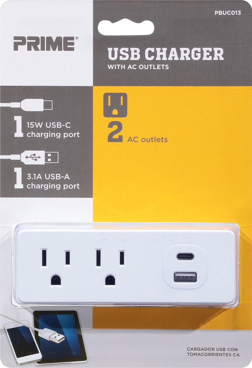 slide 2 of 9, Prime 2outlet 1usb 1usbc - EA, 1 ct