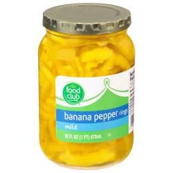 Food Club Mild Banana Pepper Rings - 16 fl oz