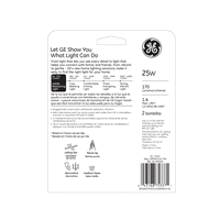 slide 4 of 5, GE Crystal Clear Decorative F Type 25 Watts Light Bulbs 2 ea, 2 ct