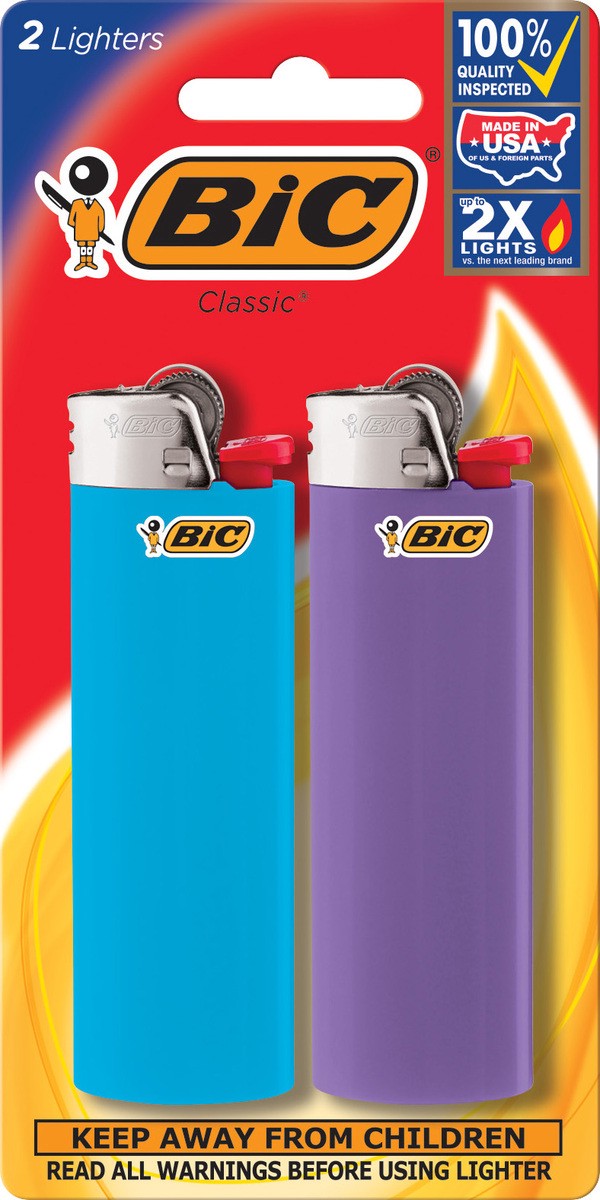 slide 1 of 1, BIC Classic Lighters, 2 ct