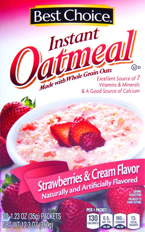 slide 1 of 1, Best Choice Instant Oatmeal Strawberries & Cream, 10 ct