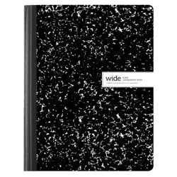 Office Depot Brand Composition Book, 7-1/2'' X 9-3/4'', Wide Ruled, 200 Pages (100 Sheets), Black/White