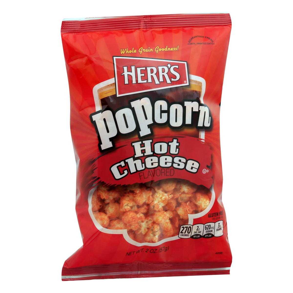 slide 4 of 9, Herr's Hot Cheese Flavored Popcorn 2 oz, 2 oz