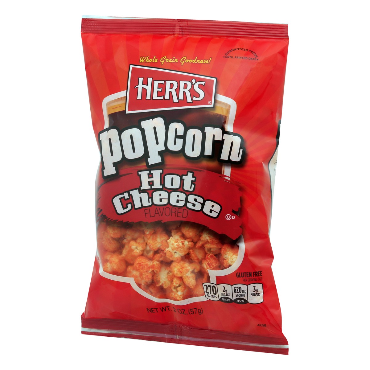 slide 2 of 9, Herr's Hot Cheese Flavored Popcorn 2 oz, 2 oz