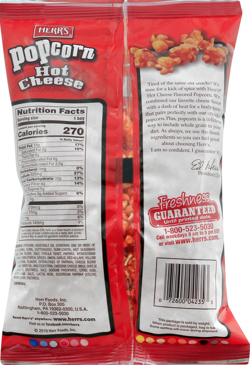 slide 6 of 9, Herr's Hot Cheese Flavored Popcorn 2 oz, 2 oz