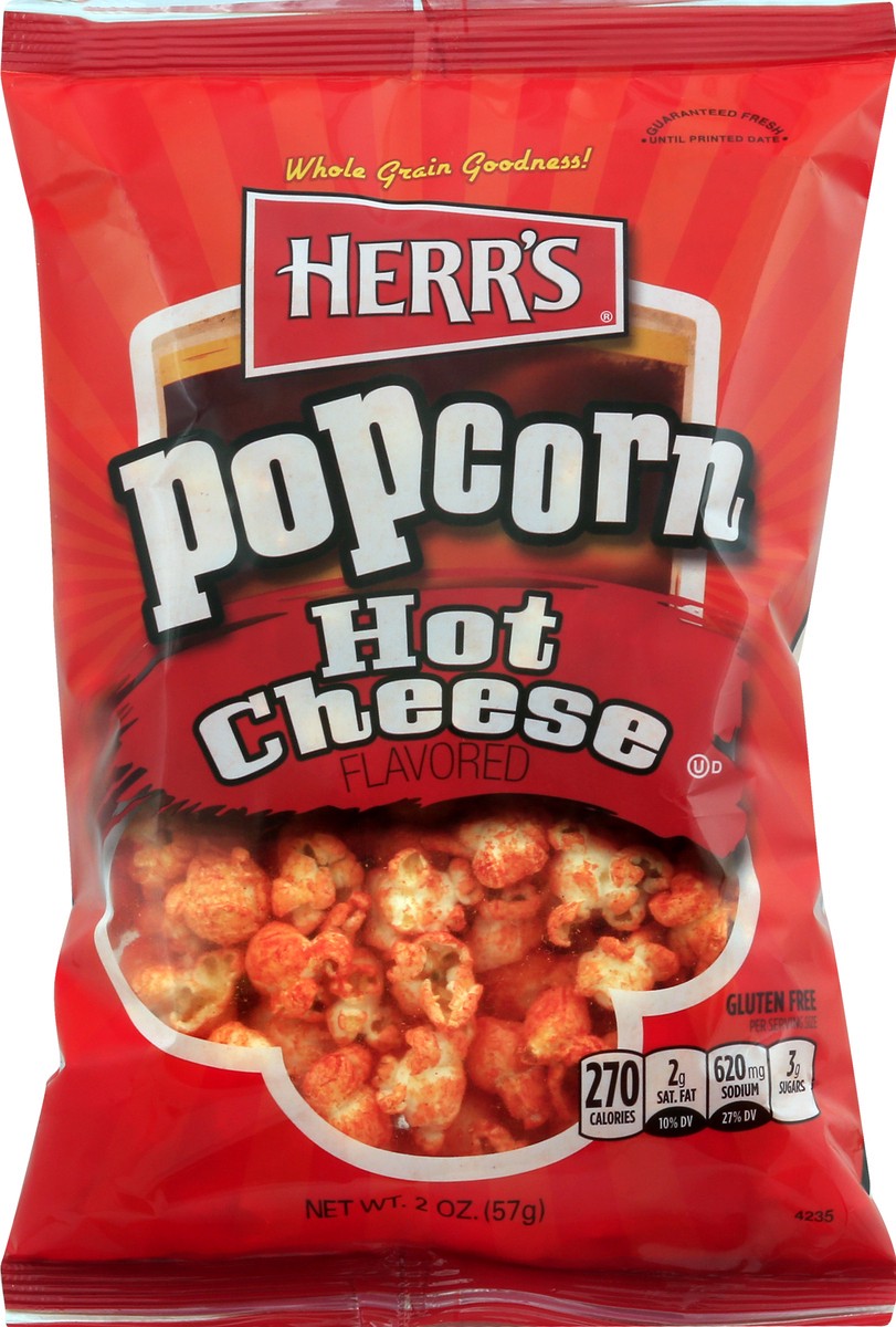 slide 7 of 9, Herr's Hot Cheese Flavored Popcorn 2 oz, 2 oz