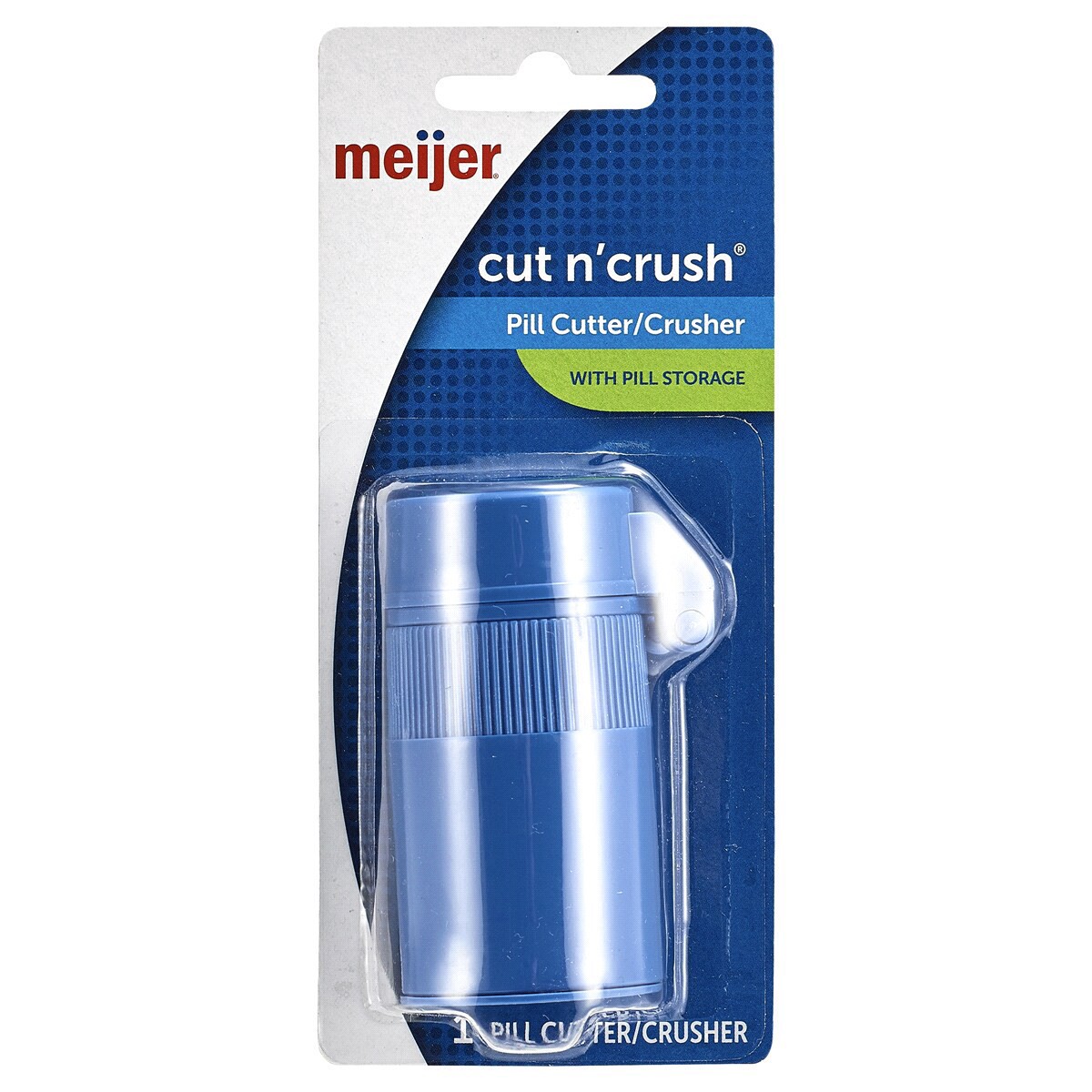 slide 1 of 5, Meijer Pill Cut n' Crush, with Pill Storage, 1 ct