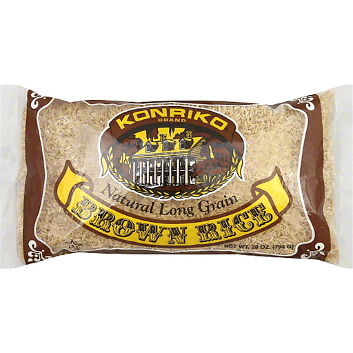 slide 1 of 1, Konriko Brown Rice, Natural Long Grain, 28 oz
