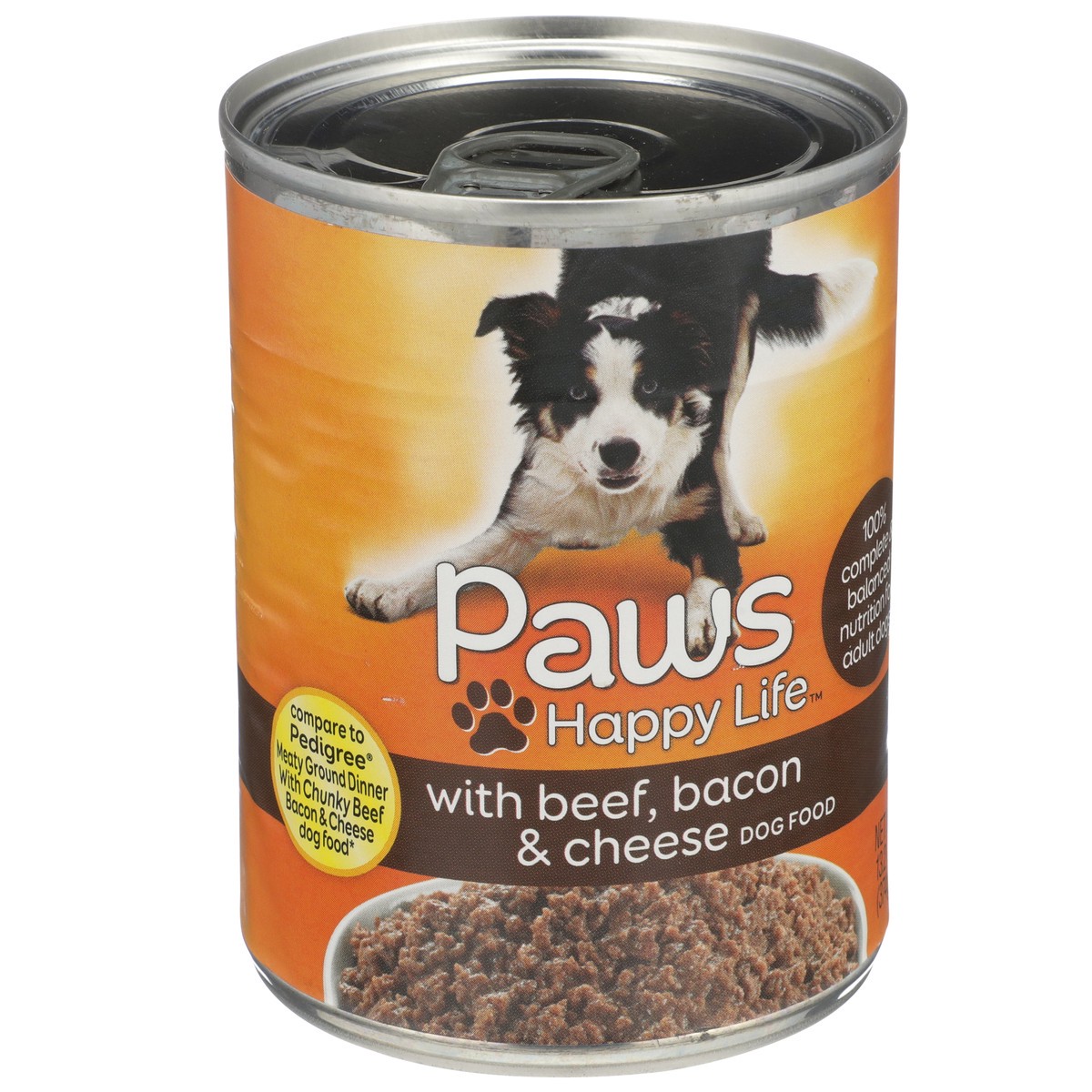 slide 8 of 8, Paws Happy Life with Beef Bacon & Cheese Dog Food, 13.2 oz