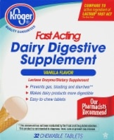 slide 1 of 1, Kroger Vanilla Flavor Dairy Relief Chewable Tablets, 32 ct