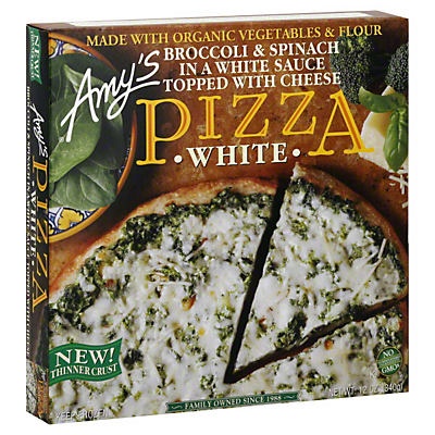 slide 1 of 1, Amy's Broccoli & Spinach White Pizza, 12 oz