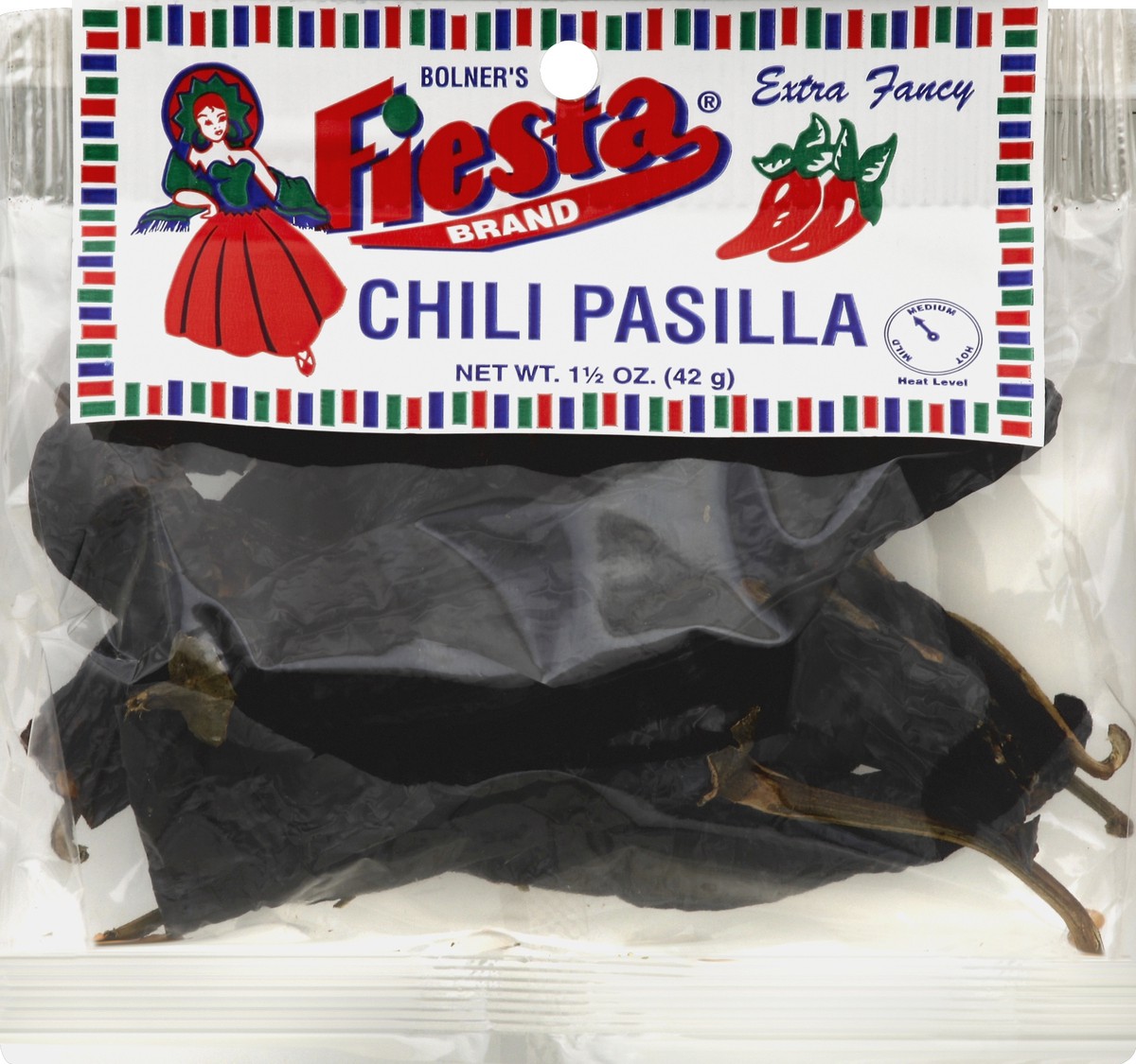 slide 1 of 2, Fiesta Bolner's Fiesta Brand Chili Pods Pasilla (Bag), 1.5 oz