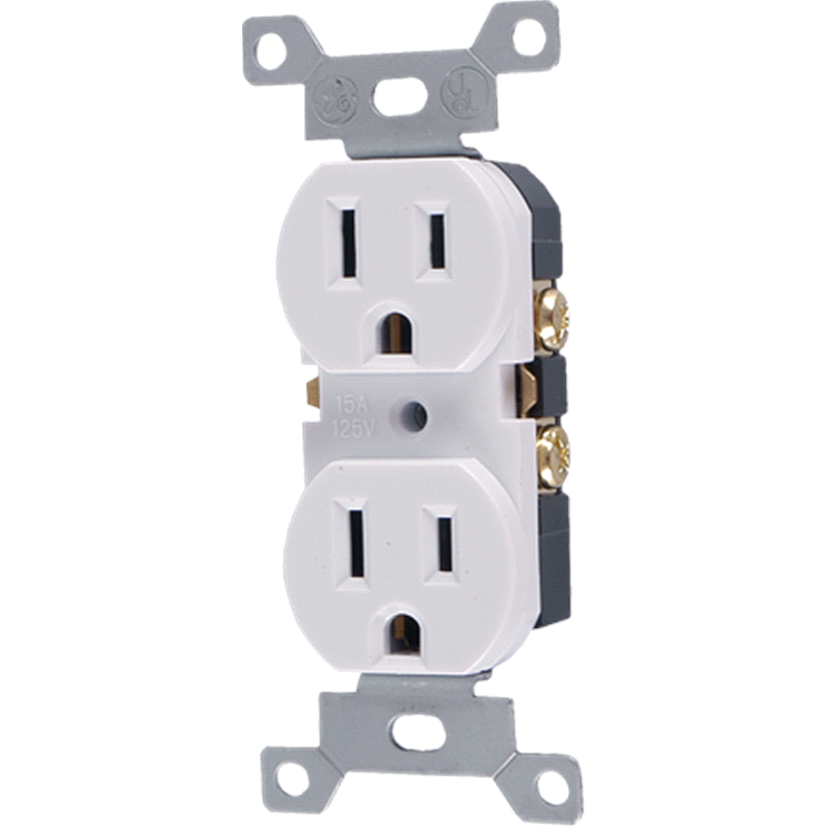 slide 1 of 1, GE TamperResistant Grounding Safety Outlet, White, 1 ct