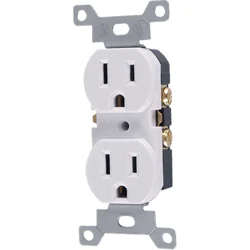 GE TamperResistant Grounding Safety Outlet, White