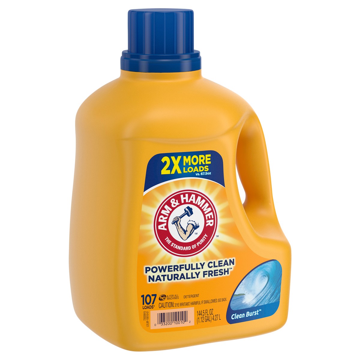 slide 5 of 9, Arm & Hammer Clean Burst, 107 Loads Liquid Laundry Detergent, 144.5 Fl oz, 150 oz