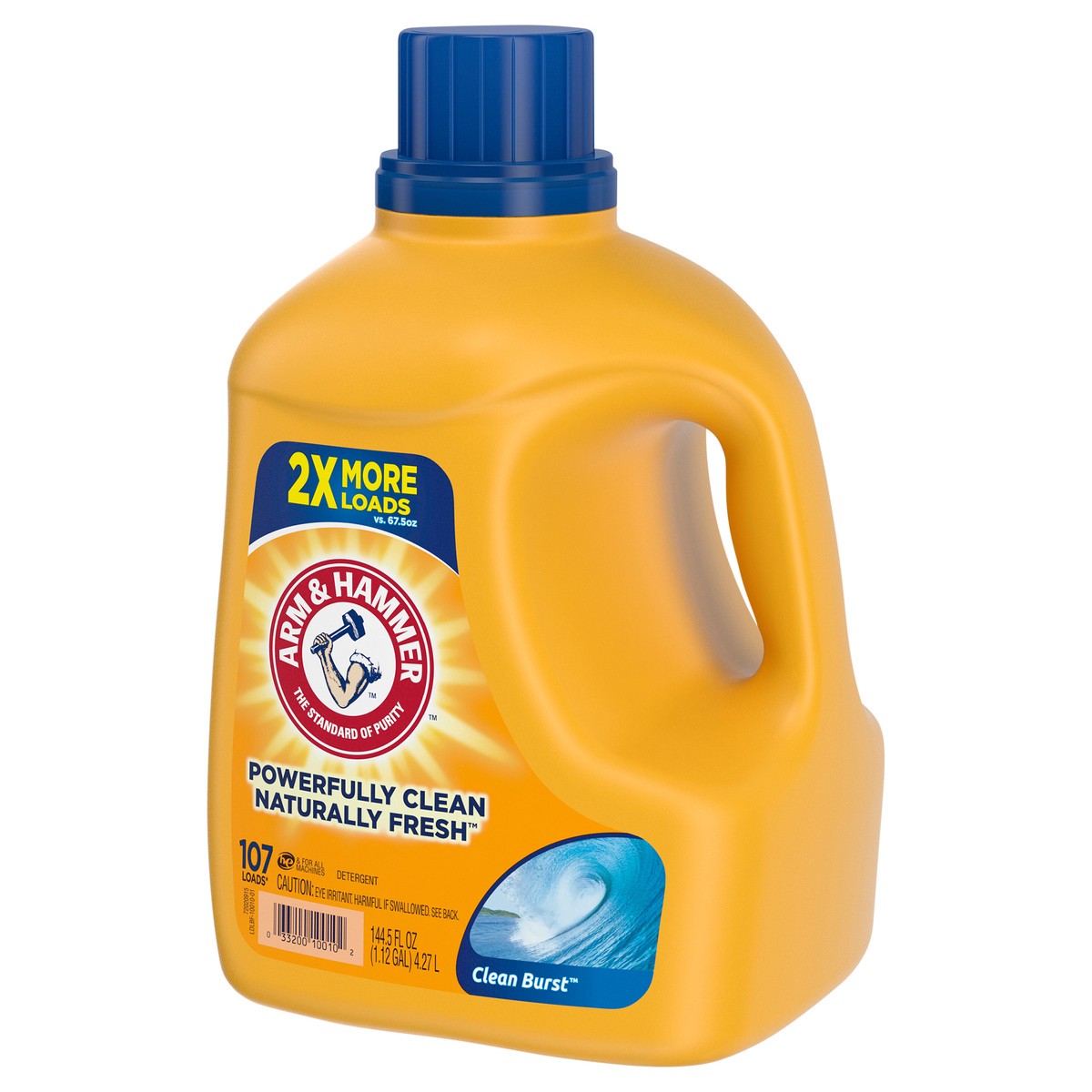 slide 4 of 9, Arm & Hammer Clean Burst, 107 Loads Liquid Laundry Detergent, 144.5 Fl oz, 150 oz