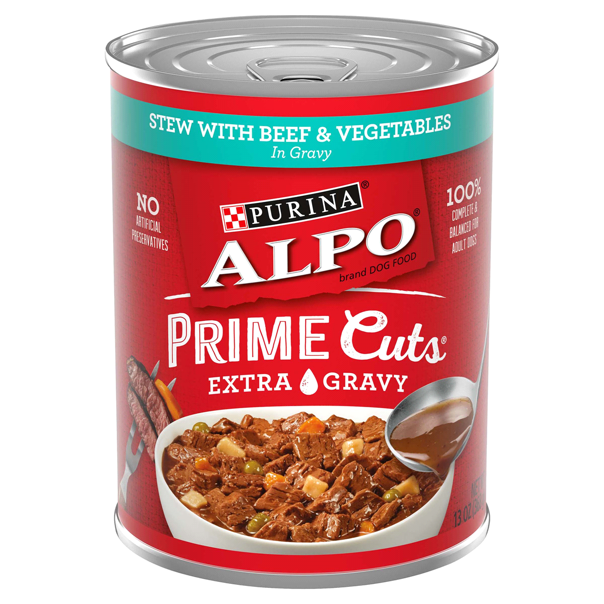 slide 1 of 1, ALPO WET DOG FOOD Alpo Prime Cuts Stew With Beef And Vegetables In Gravy, 13 oz