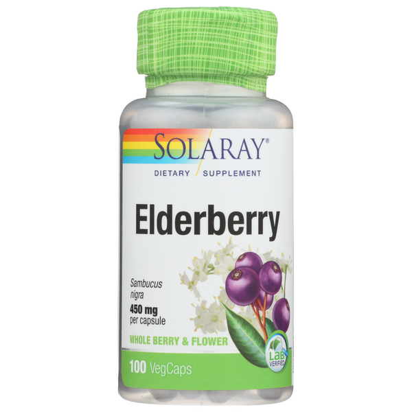 slide 1 of 1, Solaray Elderberry Berries And Flowers, 1 ct