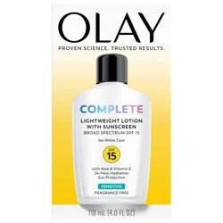 Olay Complete Lotion Moisturizer with SPF 15 Sensitive, 4.0 oz (118mL)