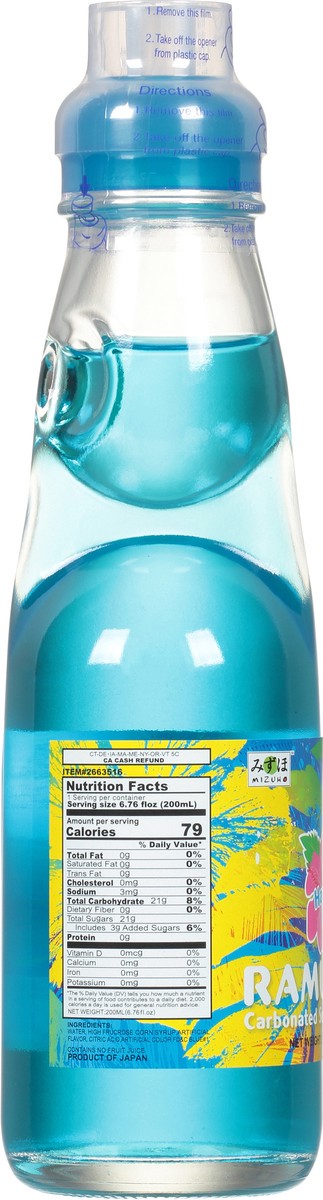 slide 3 of 9, Mizuho Hawaiian Blue Ramune - 6.76 fl oz, 6.76 fl oz